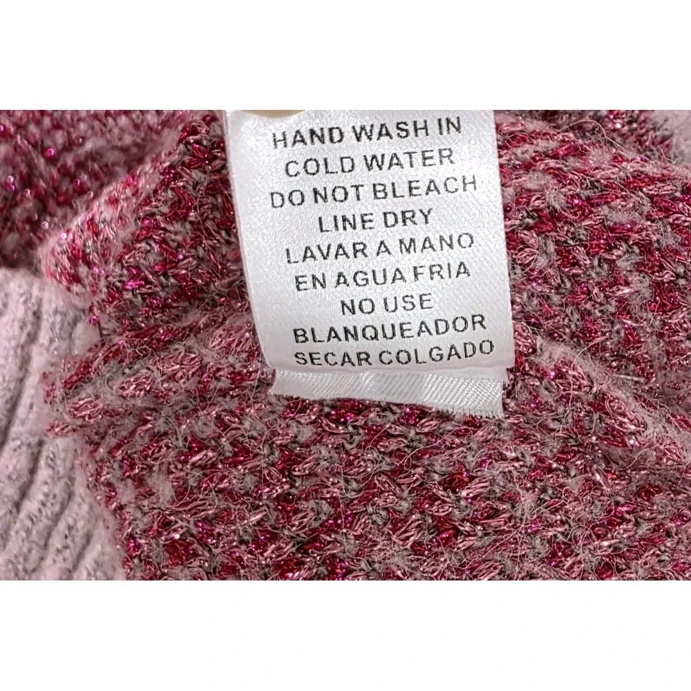 Womens Cowgirl Tunic Sweater Size 1X Pink Cowboy Boots Western Horses - Picture 8 of 8